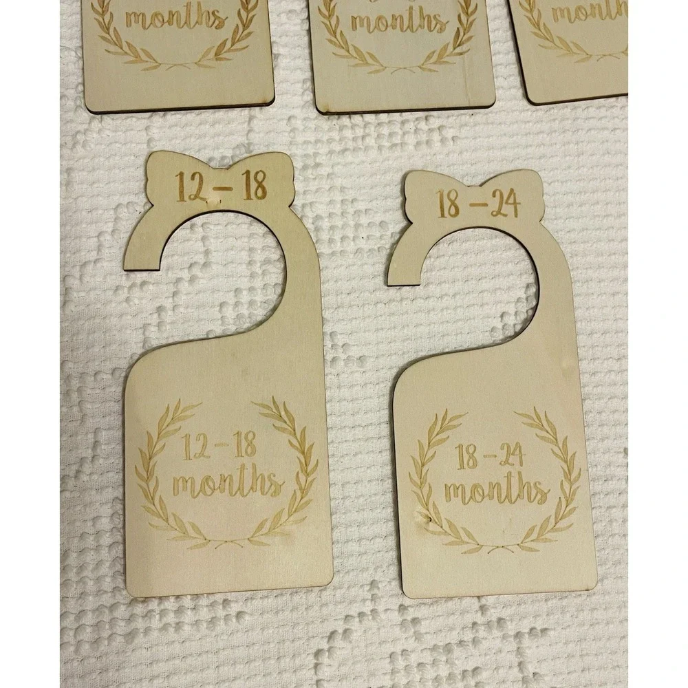 Wooden Baby Nursery Closet Dividers Set of 7 Newborn to 24 Month